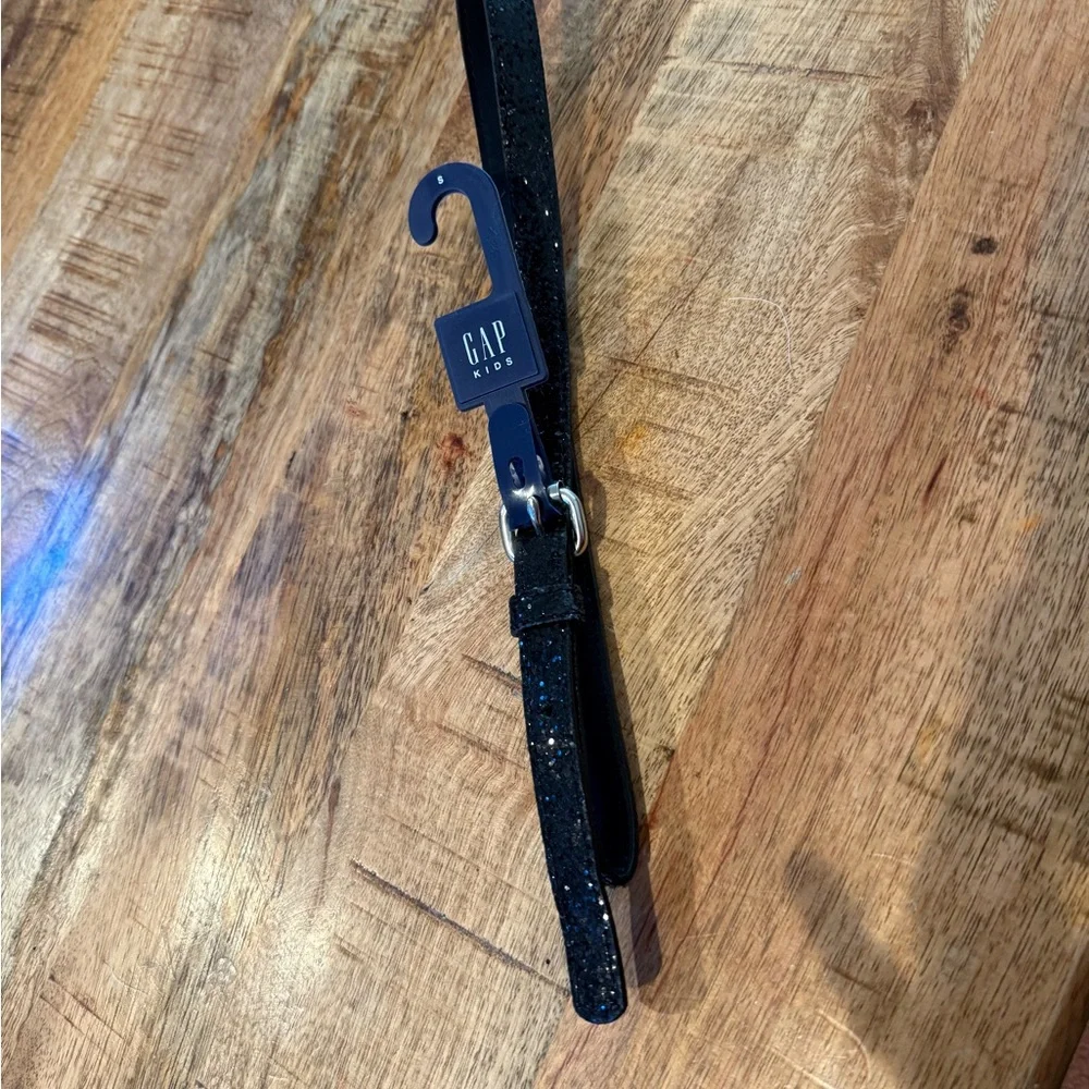 GAP Black Glitter Belt Size Small Girls NWT